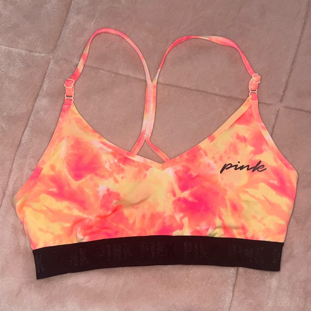 PINK Victoria's Secret Neon Tie-Dye Sports Bra